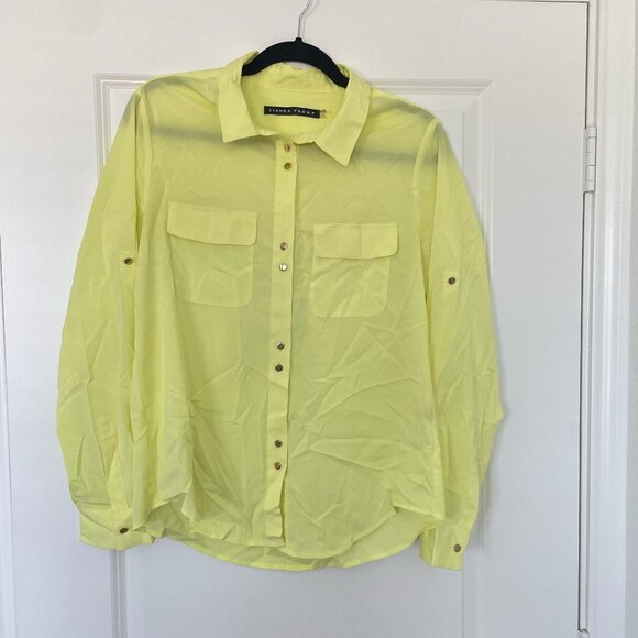 Ivanka Trump Lime Green Button-Up Blouse – Women’s Size Large Career Top - Picture 1 of 6